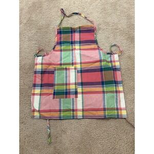 At Home‎ With Waverly Fabrics Plaid Kitchen Apron with Pocket Tie Waist